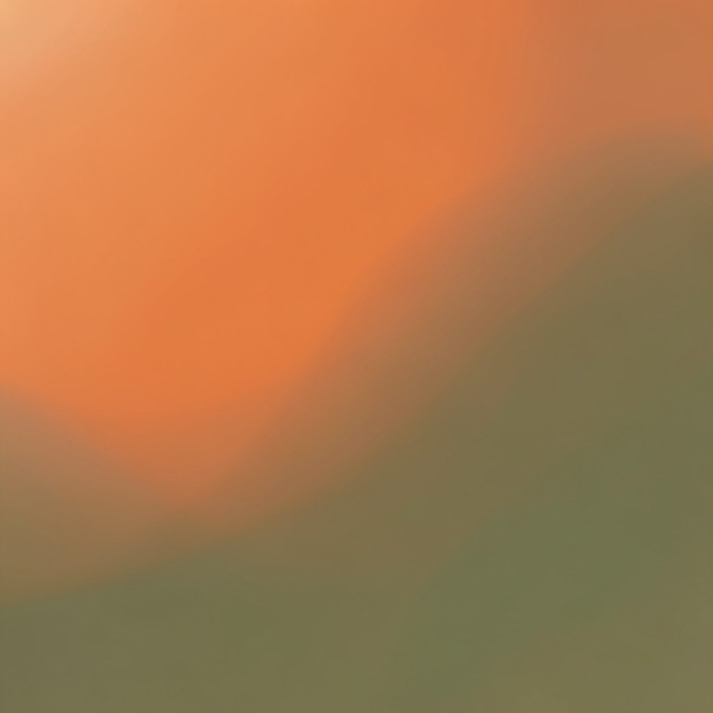 Soft gradient composition in warm terracotta orange blending into muted olive-green, evoking a calm, sun-warmed afternoon